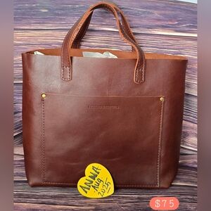 BNNU! Portland Leather Goods Medium Tote in Cognac